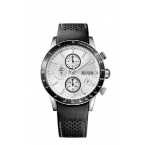 Uhrenarmband Hugo Boss HB.284.1.27.2912 / HB659302756 Leder/Kunststoff Schwarz 22mm