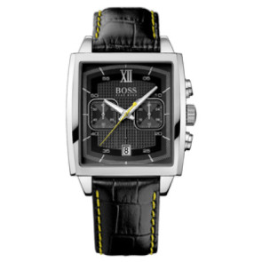 Uhrenarmband Hugo Boss HB-87-1-14-2418 / HB659302385 Leder Schwarz