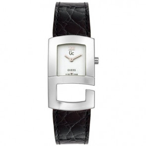 Guess Uhrenarmband I20018L1 / 20018L1 Leder Schwarz + schwarzen nähte