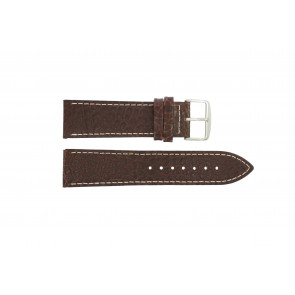 Uhrenarmband I320 Leder Braun 24mm + weiße nähte