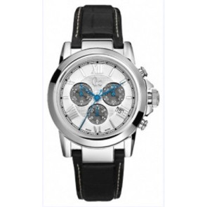 Guess Uhrenarmband I37002G1 / 37002G1 Leder Schwarz + weiße nähte