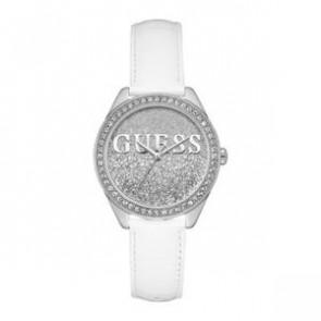 Guess Uhrenarmband I45000G1 / 45000G1 Leder Weiss 18mm + weiße nähte