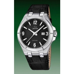 Jaguar Uhrenarmband J666-4 Leder Schwarz + schwarzen nähte