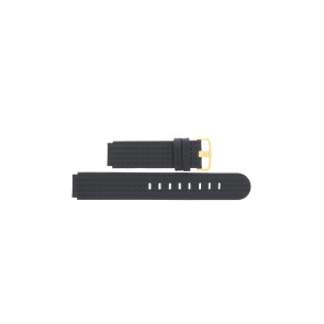 Uhrenarmband Jacob Jensen 414 / 410 Leder/Kunststoff Schwarz 17mm