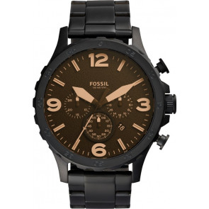 Uhrenarmband Fossil jr1356 Stahl Schwarz 24mm