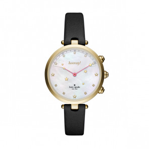 Uhrenarmband Smartwatch Kate Spade New York KST23204 Leder Schwarz 12mm
