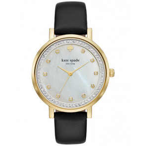 Uhrenarmband Kate Spade New York KSW1206 Leder Schwarz 16mm