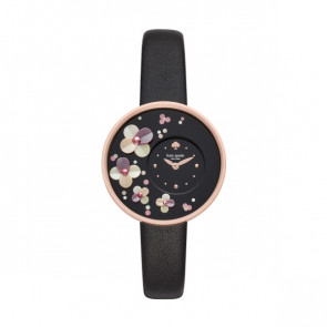Uhrenarmband Kate Spade New York KSW1479 Leder Schwarz 14mm