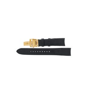 Uhrenarmband Seiko SSA278J1 / 4R39-00L0 / L0C8011P0 Leder Schwarz 21mm