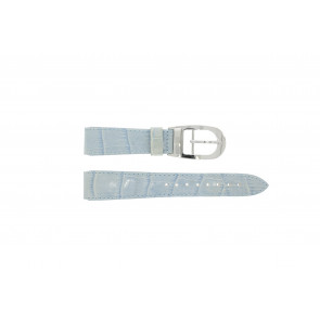 Uhrenarmband WoW LEDER-BLAUW-18 Leder Blau 18mm