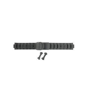Uhrenarmband Seiko 4R35-01N0 / SRPA73K1 / M0FP71BN0 Stahl Schwarz 21mm