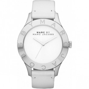 Uhrenarmband Marc by Marc Jacobs MBM1099 Leder Weiss 18mm