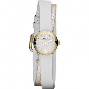 Uhrenarmband Marc by Marc Jacobs MBM1255 Leder Weiss 10mm