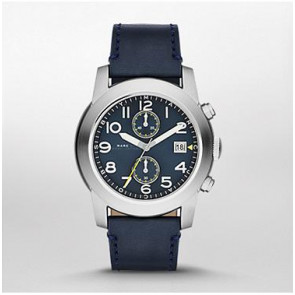 Uhrenarmband Marc by Marc Jacobs MBM5084 Leder Blau 24mm