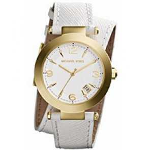 Uhrenarmband Michael Kors MK2345 Leder Weiss 21mm
