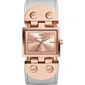 Uhrenarmband Michael Kors MK2396 Leder Weiss 26mm