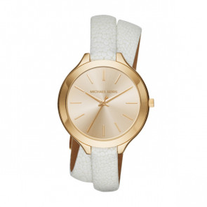 Uhrenarmband Michael Kors MK2477 Leder Weiss 12mm