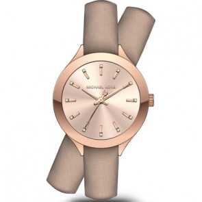 Uhrenarmband Michael Kors MK2554 Leder Beige 14mm