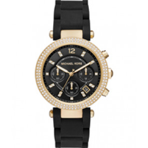 Uhrenarmband Michael Kors MK6404 Silikon Schwarz 20mm