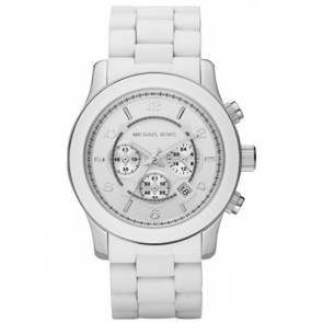 Uhrenarmband (Armband + Gehäuse-Kombination) Michael Kors MK8108 Silikon Weiss 24mm