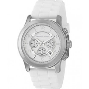 Uhrenarmband Michael Kors MK8134 Silikon Weiss 24mm
