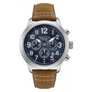 Uhrenarmband Nautica NAD14531G/NAI14517G Leder Braun 22mm