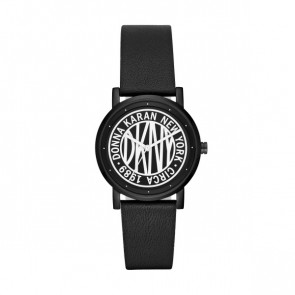 Uhrenarmband DKNY NY2765 Leder Schwarz 18mm