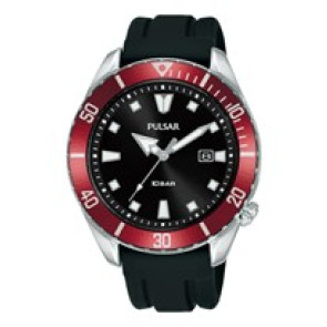 Uhrenarmband Pulsar VJ32-X303 / PG8311X1 Kautschuk Schwarz 20mm