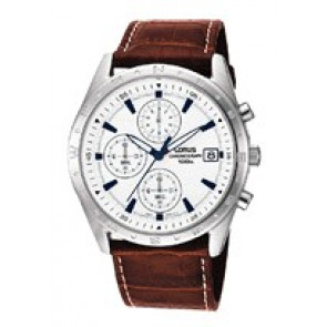 Uhrenarmband Lorus VD57-X015 / RM367AX9 / RP119X Leder Dunkelbraun 22mm