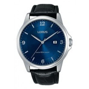 Uhrenarmband Lorus VJ42-X041 / RS909CX9 / RQ169X Leder Schwarz 20mm