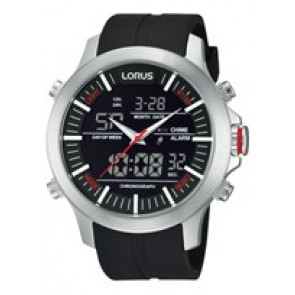 Uhrenarmband Lorus Z021-X002 / RW607AX9 Kautschuk Schwarz 21mm