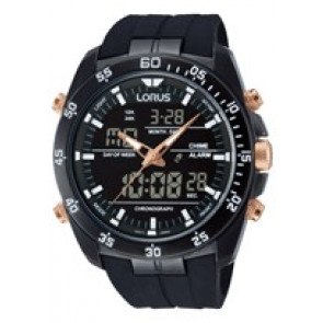 Uhrenarmband Lorus RW615AX9 / Z021-X007 / RHG018X Kautschuk Schwarz 13mm