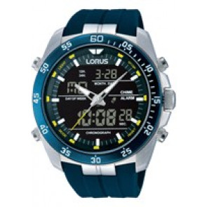 Uhrenarmband Lorus RW617AX9 / Z021-X007 / RHG019X Kautschuk Blau 12mm