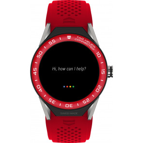 Uhrenarmband Smartwatch Tag Heuer SBF8A8015 / FT6080 Kautschuk Rot 22mm