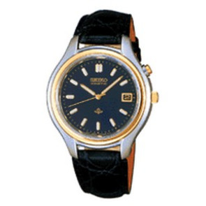 Uhrenarmband Seiko SKH030P3.5M42 0A10 Leder Schwarz 15mm