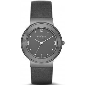 Uhrenarmband Skagen SKW2224 Leder Grau