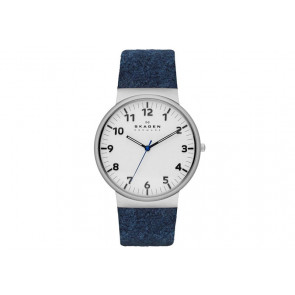 Uhrenarmband Skagen SKW6098 Leder/Textil Blau 23mm