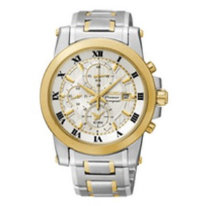 Uhrenarmband Seiko SNAF32P1 / 7T62-0LE0 Stahl Zweifarbig 21mm