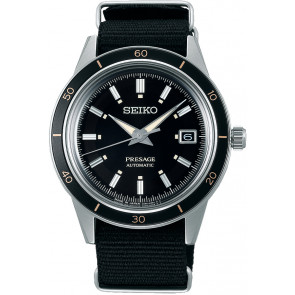 Uhrenarmband Seiko 4R35-05A0 / SRPG09J1 / L0LL011J0 Nylon Schwarz 20mm