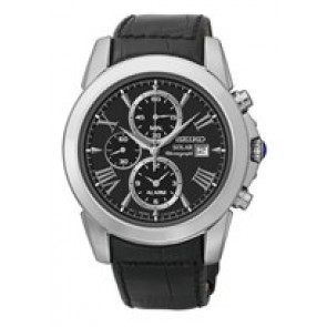 Uhrenarmband Seiko V172-0AN0 / SSC193P2 Leder Schwarz 21mm