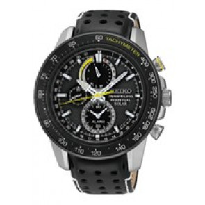 Uhrenarmband Seiko V198-0AA0 / SSC361P1 / L0CE011J0 Leder Schwarz 21mm