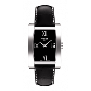 Uhrenarmband Tissot T0073091605300 Leder Schwarz 15mm