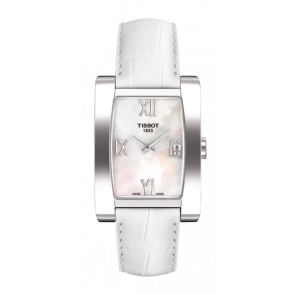 Uhrenarmband Tissot T0073091611300 / T610027415 Leder Weiss 15mm