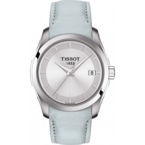 Uhrenarmband Tissot T0352101603102A / T610042657 Leder Weiss 18mm
