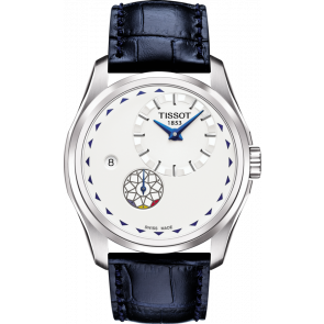 Uhrenarmband Tissot T0354281603101A / T600042895 Leder Blau 22mm