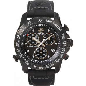 Timex Uhrenarmband T42351 Leder Schwarz 20mm 