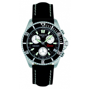 Uhrenarmband Tissot T16142651 / T600013021 Leder Schwarz 20mm