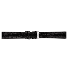Uhrenarmband Tissot T1092101603200A Leder Schwarz 15mm