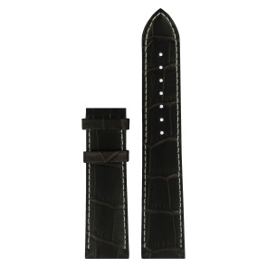 Tissot Uhrenarmband T063.617.16.037.00 - T610031126 / T610031126 Kroko leder Braun 20mm + weiße nähte