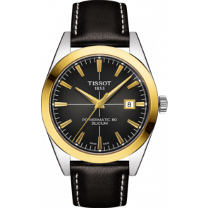 Uhrenarmband Tissot T9274074606101A / T610045692 Leder Schwarz 20mm